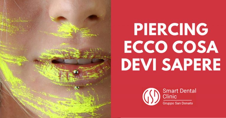 bocca di una donna con il piercing sul labbro inferiore