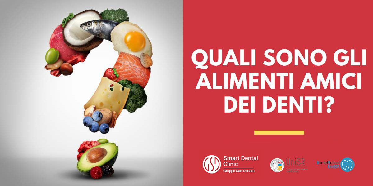 alimenti-amici-dei-denti-1 Grafica di un punto interrogativo formato da alimenti sani