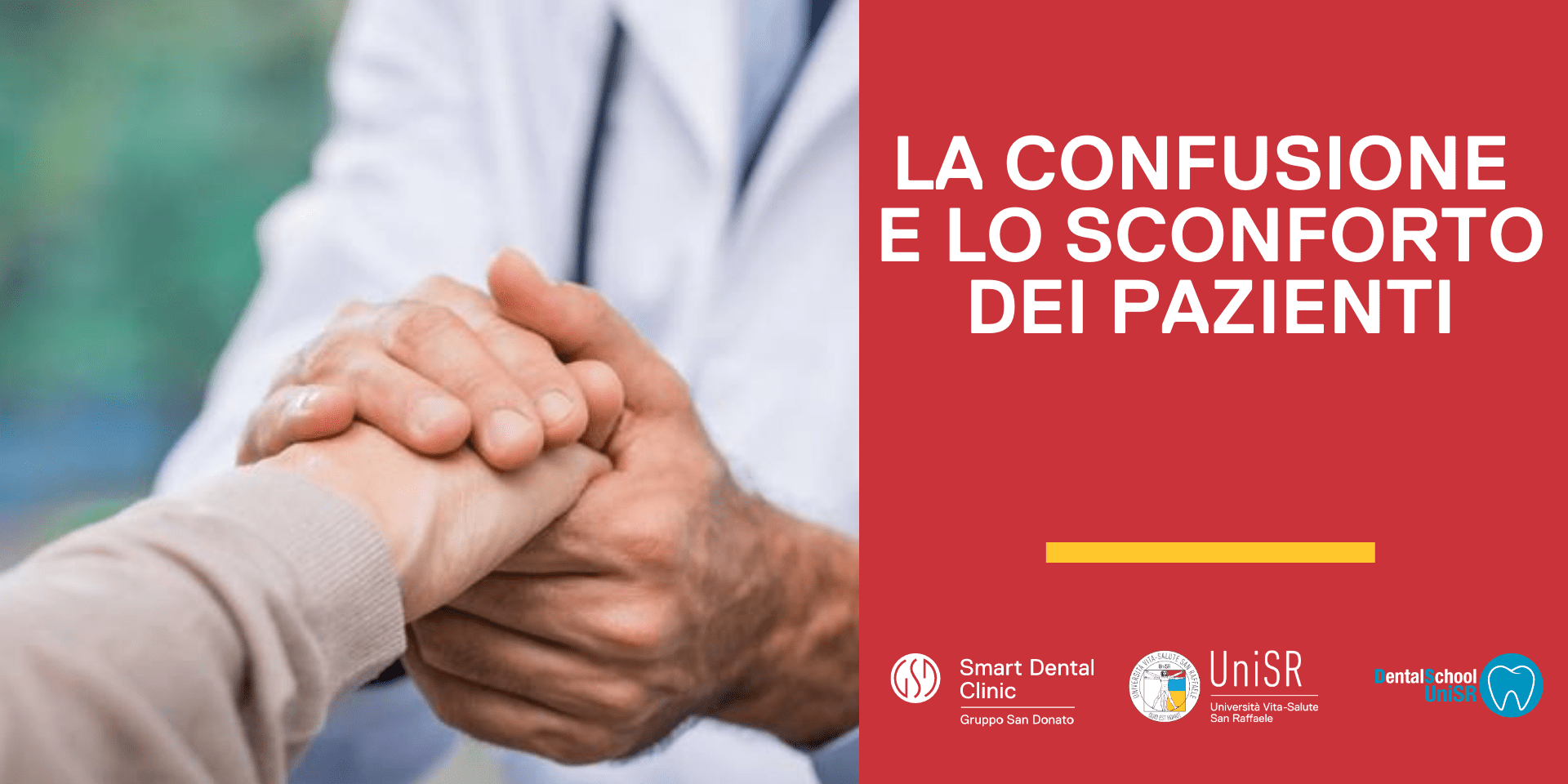 il medico tiene la mano di un paziente in segno di conforto
